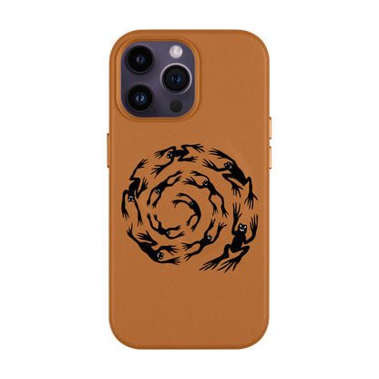 SWIRLING FROGS-iPhone 14 Pro Max Leather Kılıf MagSafe Özellikli