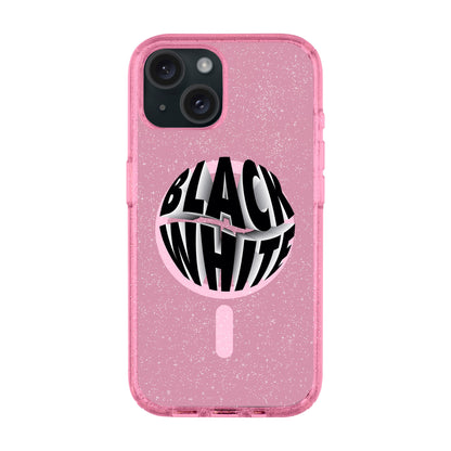 BLACK WHITE-iPhone 15 Shiny Kılıf MagSafe Özellikli