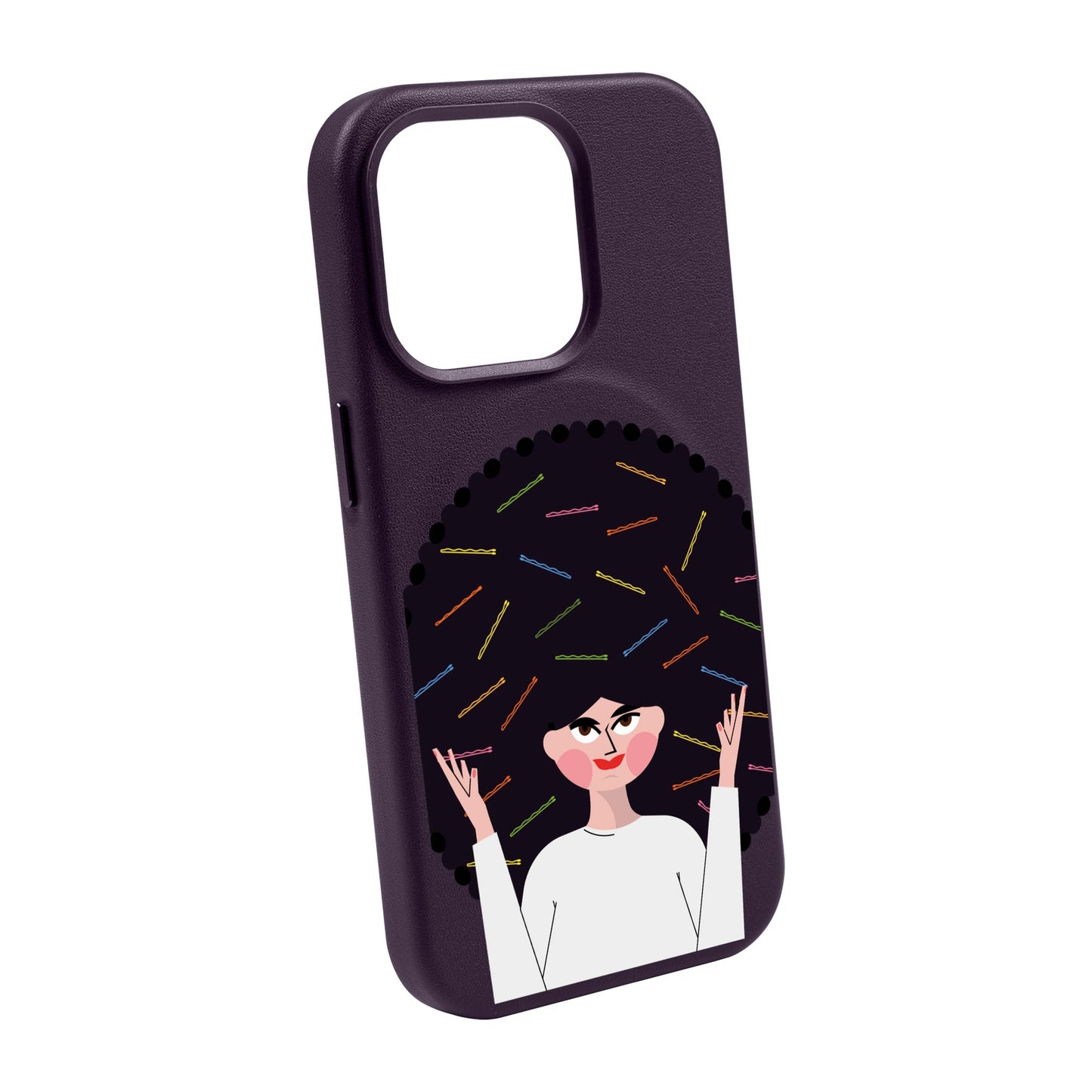 TANGLES OF HAPPINESS-Leather Kılıf MagSafe Özellikli - iPhone 14 Pro