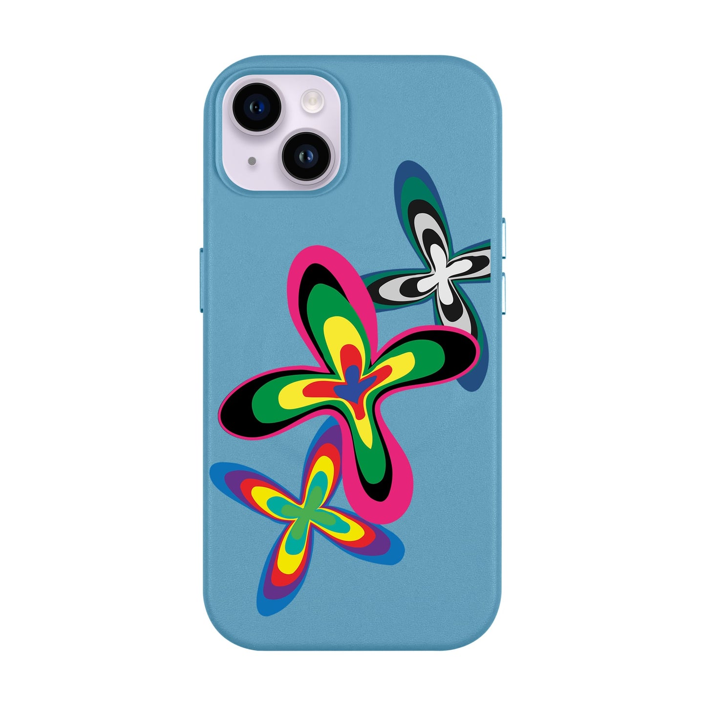 COLOR FLOWER-iPhone 14 Plus Leather Kılıf MagSafe Özellikli