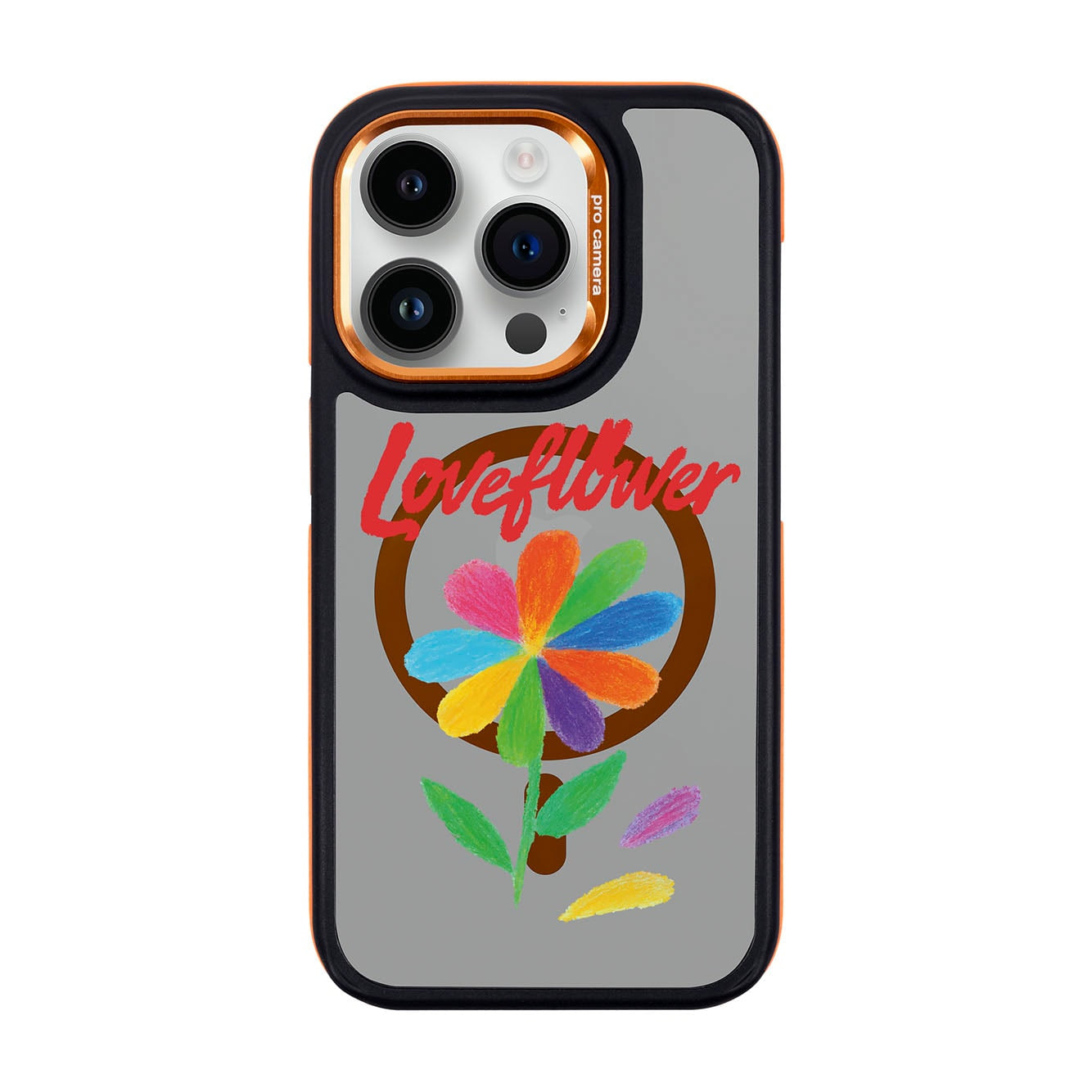 LOVE FLOWER-iPhone 14 Pro Dark Kılıf MagSafe Özellikli