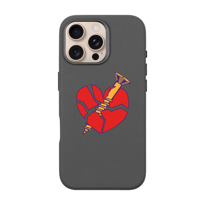 BROKEN HEART-iPhone 16 Pro Max Leather Premium Kılıf MagSafe Özellikli