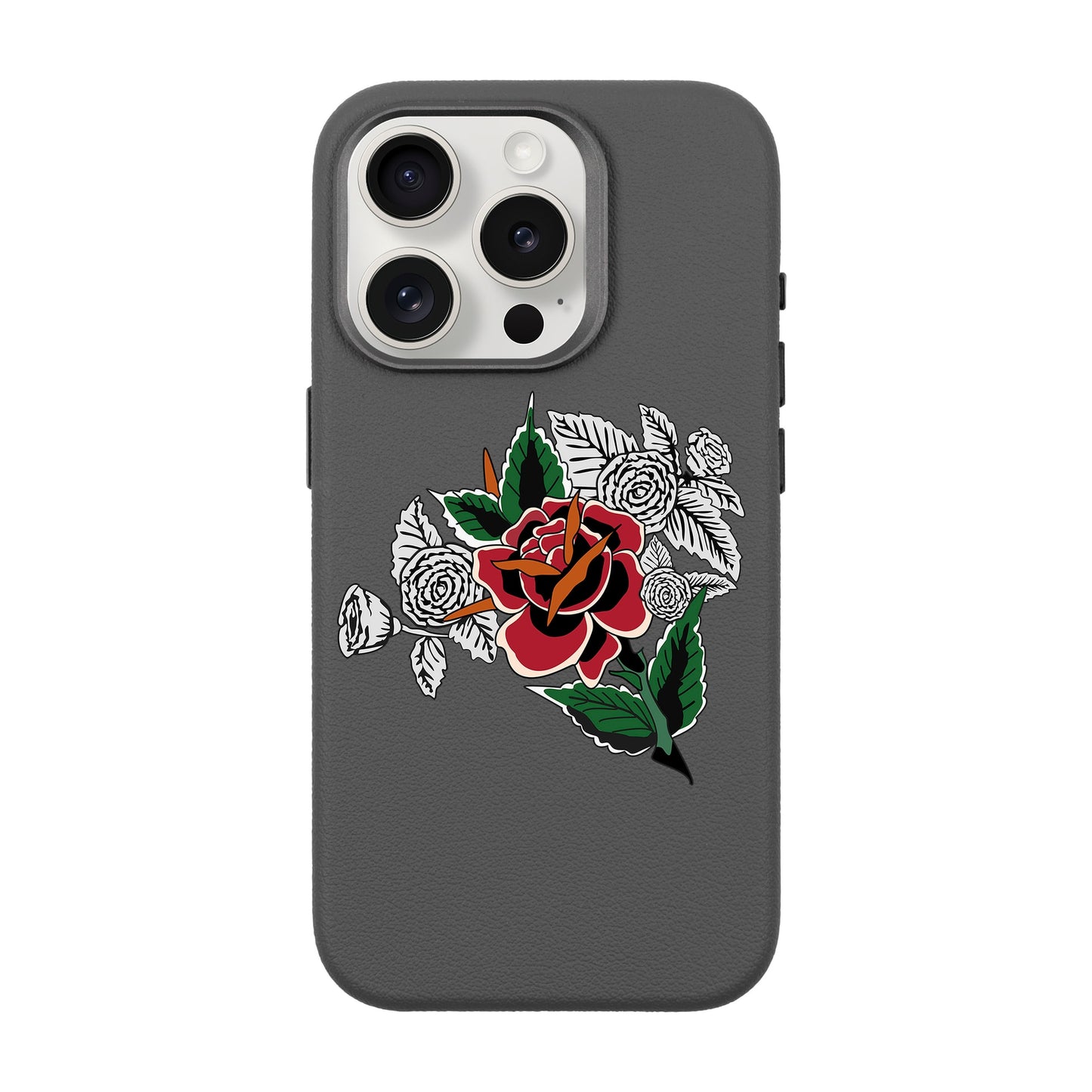 DRY ROSE-iPhone 15 Pro Leather Premium Kılıf MagSafe Özellikli