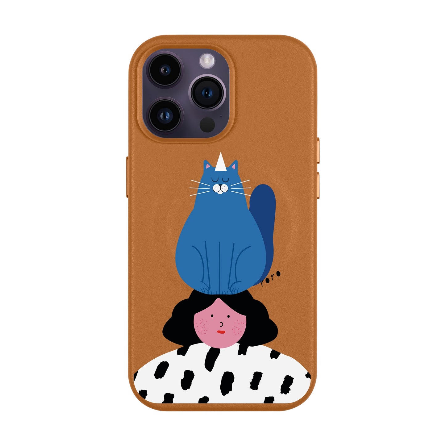 NAUGHTY CAT-iPhone 14 Pro Max Leather Kılıf MagSafe Özellikli