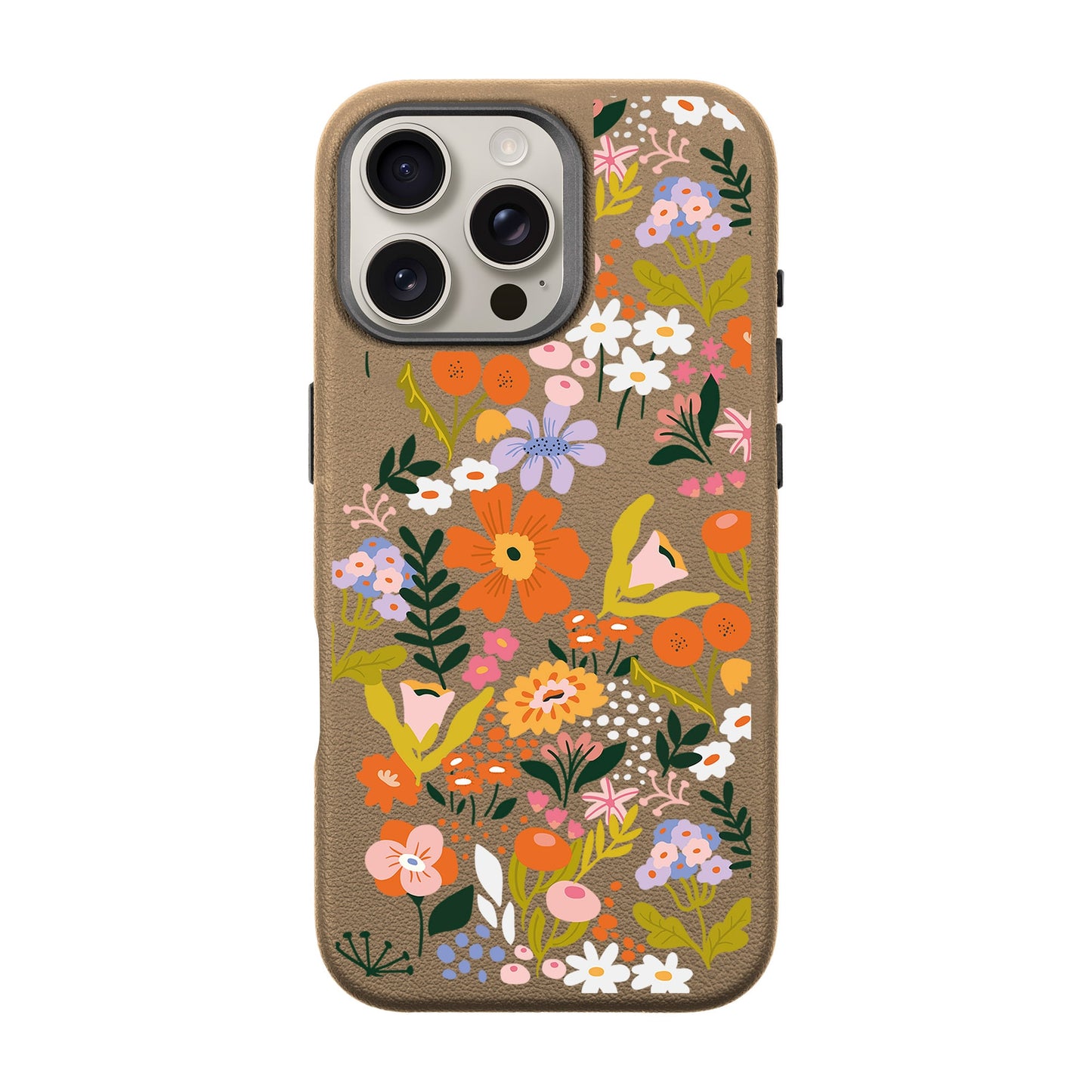 FLOWER-iPhone 16 Pro Max Leather Premium Kılıf MagSafe Özellikli