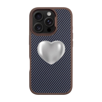 SILVER HEART-iPhone 16 Pro Plaid Kılıf MagSafe Özellikli