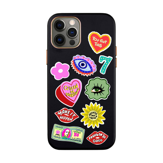 HM STICKERS-iPhone 12 Pro Max Leather Kılıf