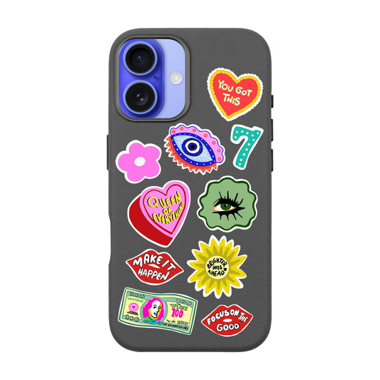 HM STICKERS-iPhone 16 Leather Premium Kılıf MagSafe Özellikli