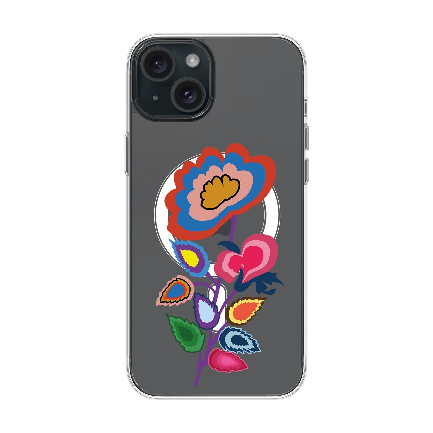 KNITTED FLOWER-iPhone 15 Plus Solid Kılıf MagSafe Özellikli