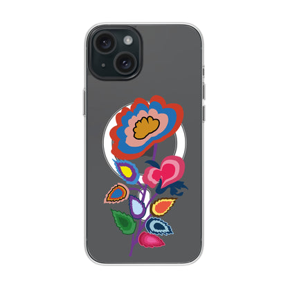KNITTED FLOWER-iPhone 15 Plus Solid Kılıf MagSafe Özellikli