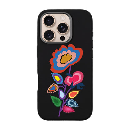 KNITTED FLOWER-iPhone 16 Pro Leather Premium Kılıf MagSafe Özellikli