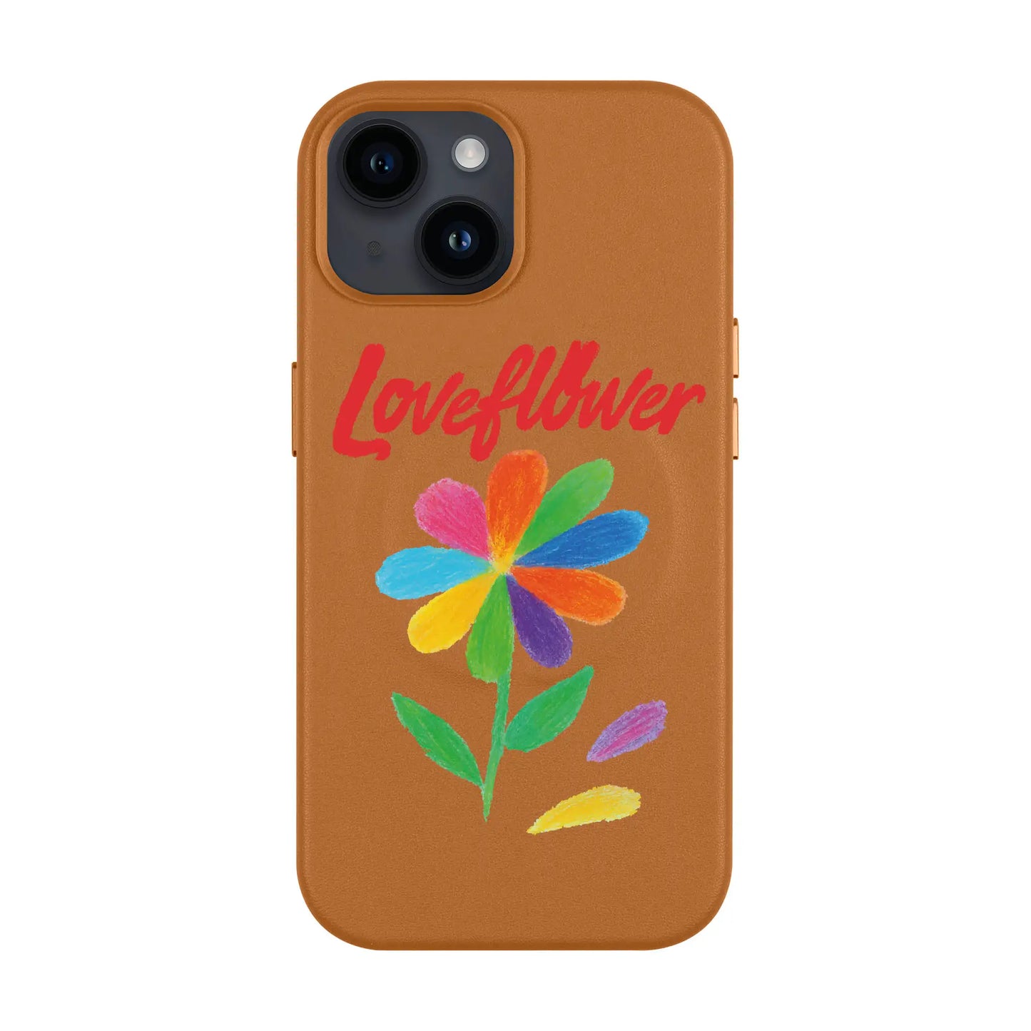 LOVE FLOWER-iPhone 14 Leather Kılıf MagSafe Özellikli
