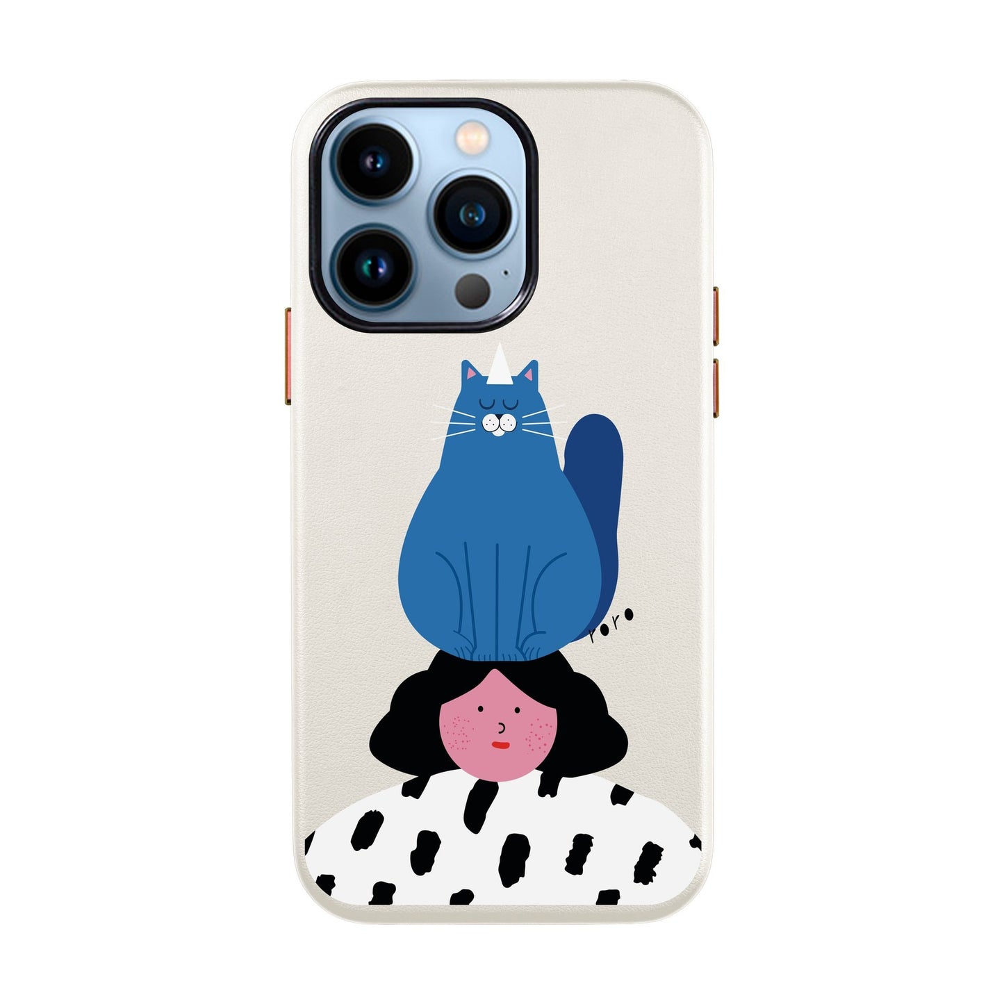 NAUGHTY CAT-iPhone 13 Pro Leather Kılıf