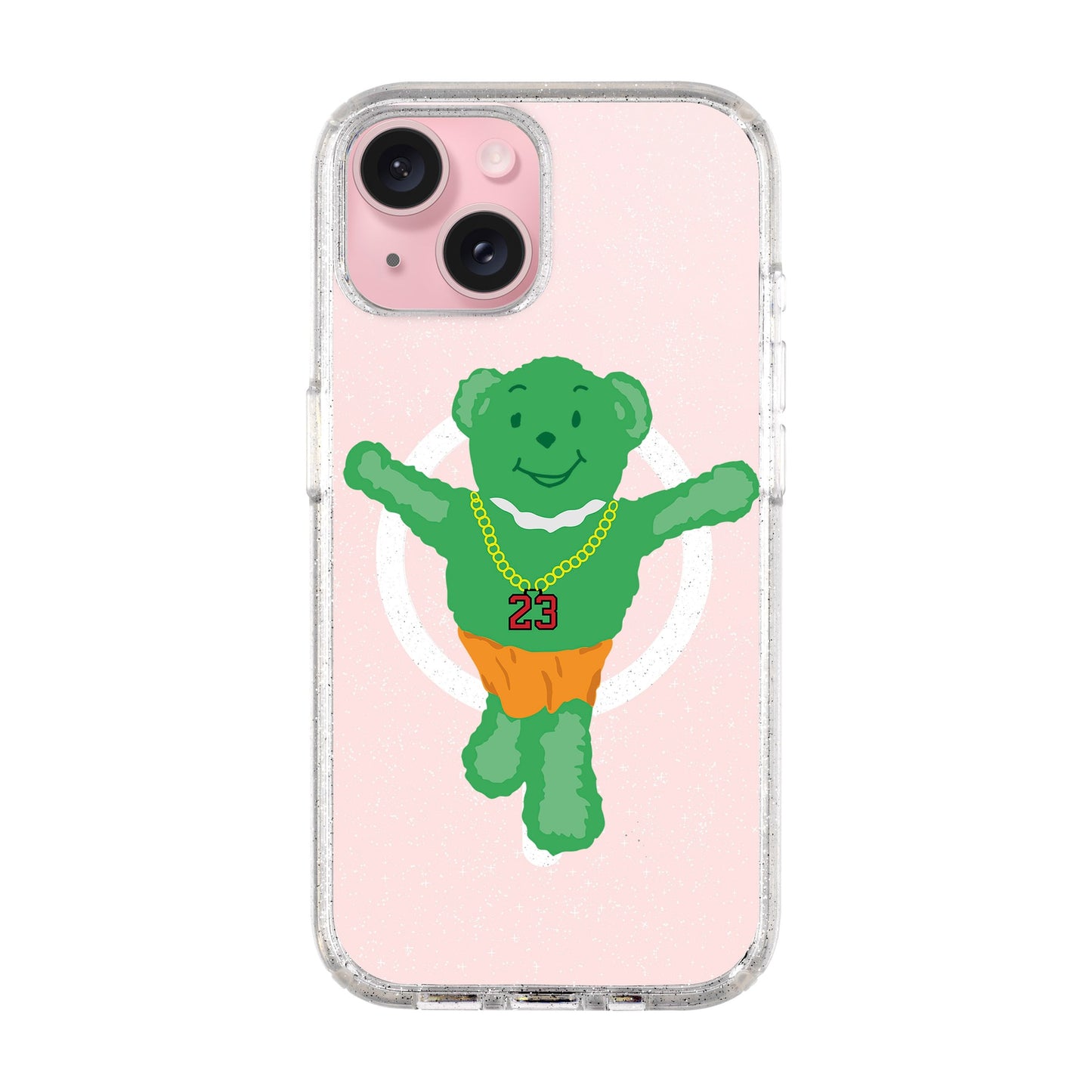 GREEN BEAR-iPhone 15 Plus Shiny Kılıf MagSafe Özellikli