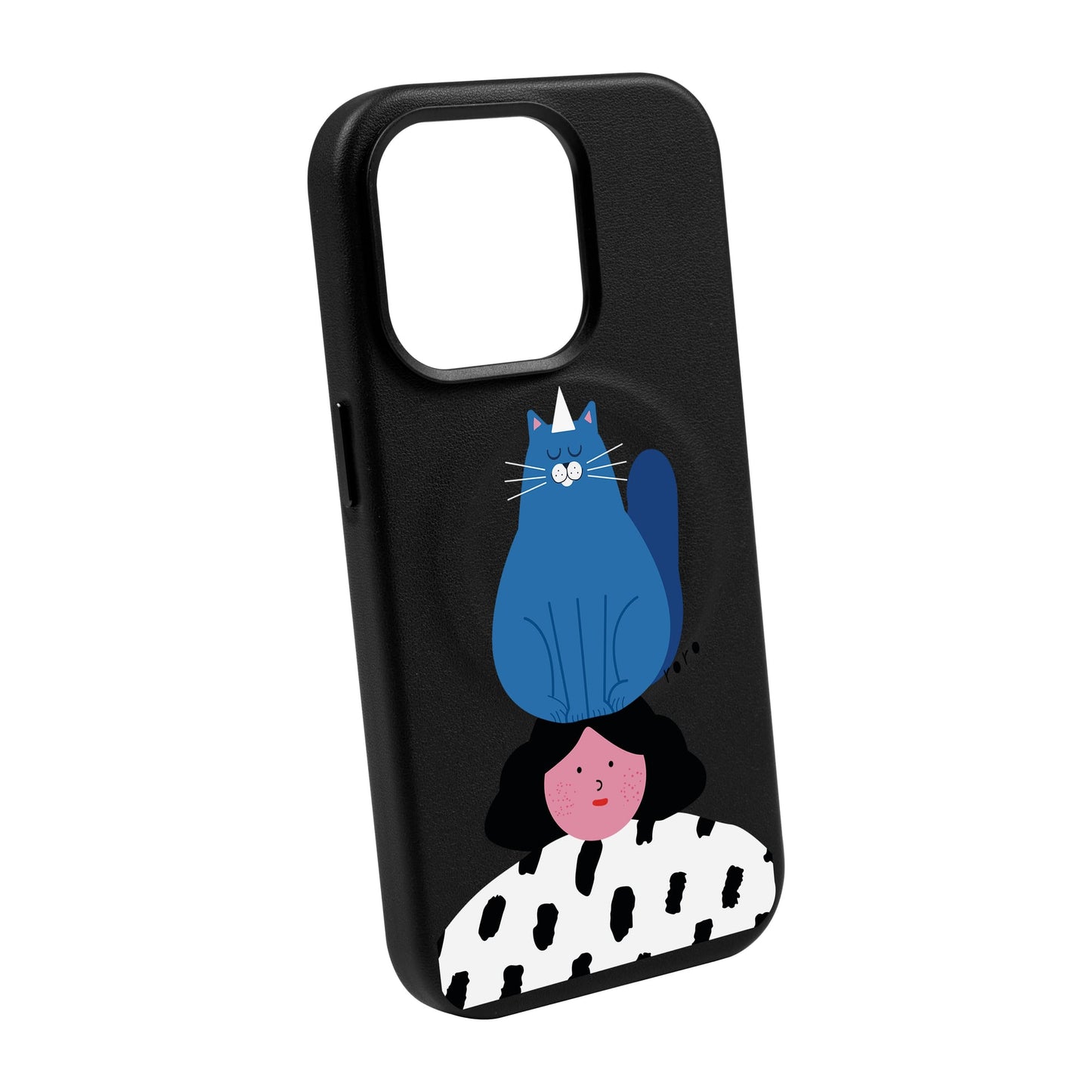 NAUGHTY CAT-iPhone 14 Pro Max Leather Kılıf MagSafe Özellikli