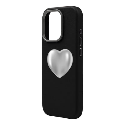 SILVER HEART-iPhone 16 Plus Leather Premium Kılıf MagSafe Özellikli