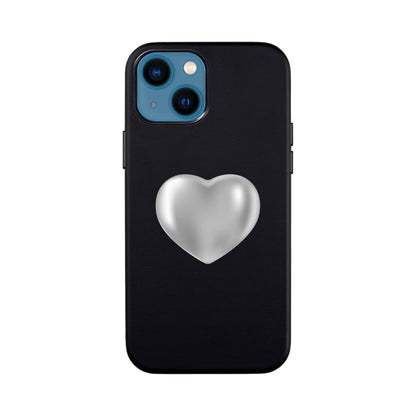 SILVER HEART-iPhone 13 Mini Leather Kılıf