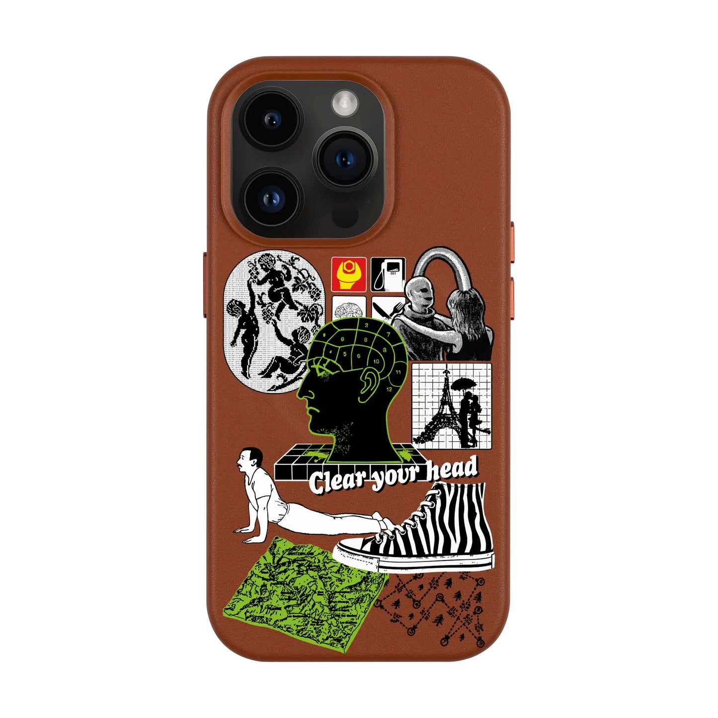 CLEAR YOUR HEAD-iPhone 14 Pro Leather Kılıf MagSafe Özellikli