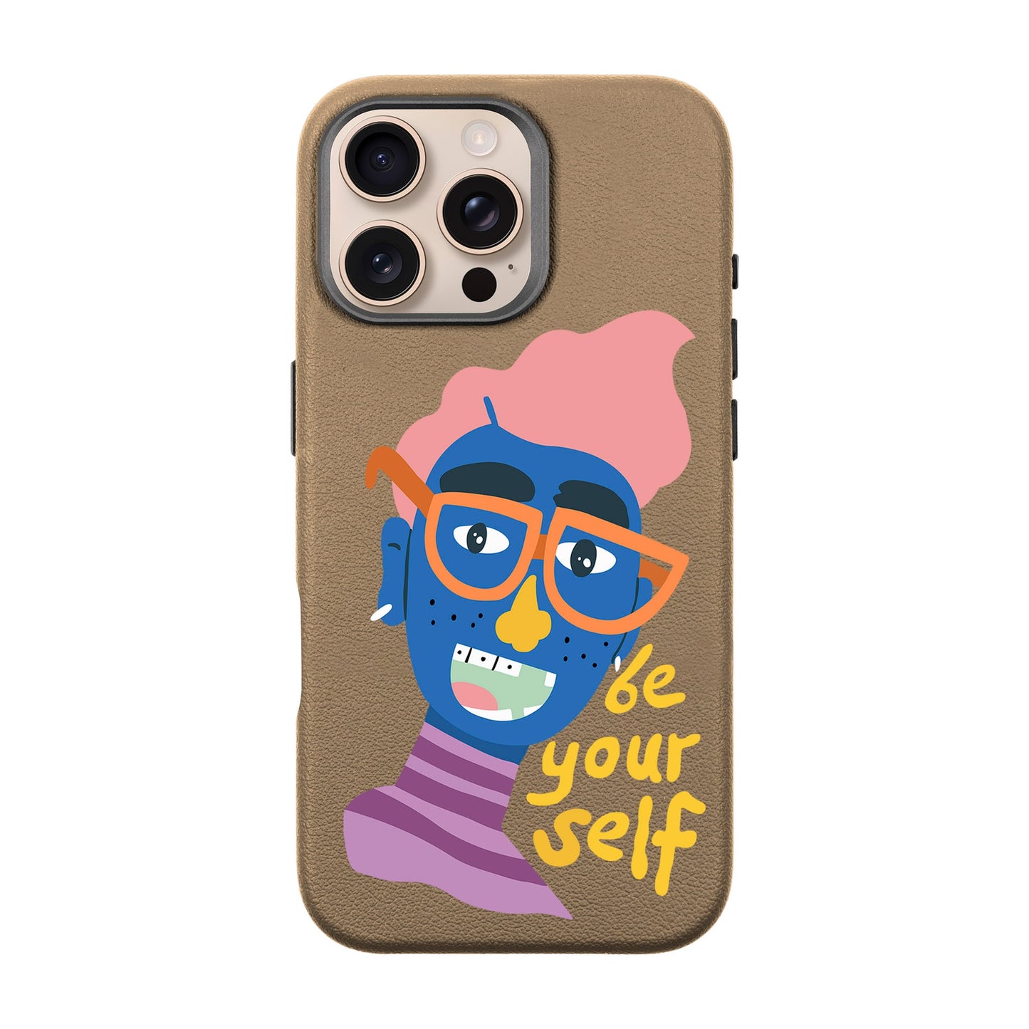 BE YOURSELF-iPhone 16 Pro Max Leather Premium Kılıf MagSafe Özellikli