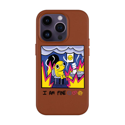 I AM FINE-Leather Kılıf MagSafe Özellikli - iPhone 14 Pro