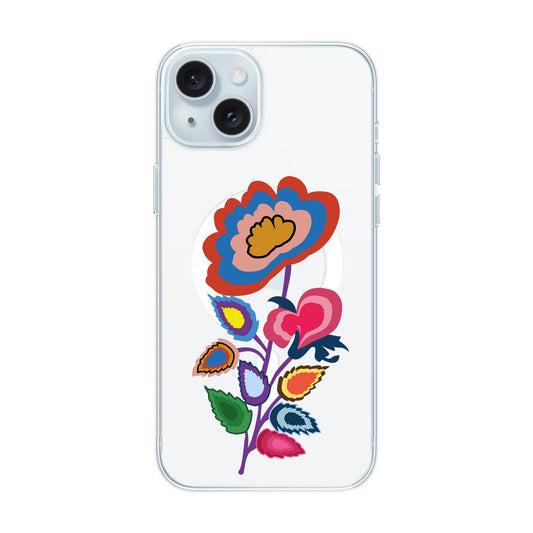 KNITTED FLOWER-iPhone 15 Plus Solid Kılıf MagSafe Özellikli