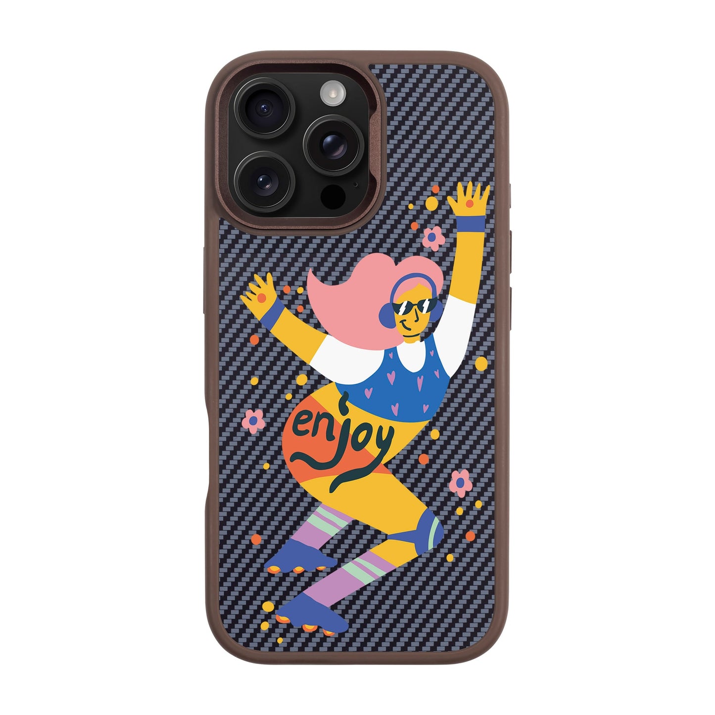 ENJOY-iPhone 16 Pro Max Plaid Kılıf MagSafe Özellikli
