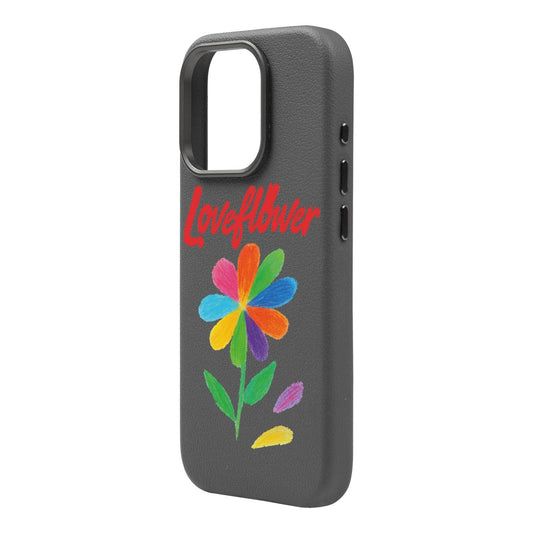 LOVE FLOWER-iPhone 15 Leather Premium Kılıf MagSafe Özellikli