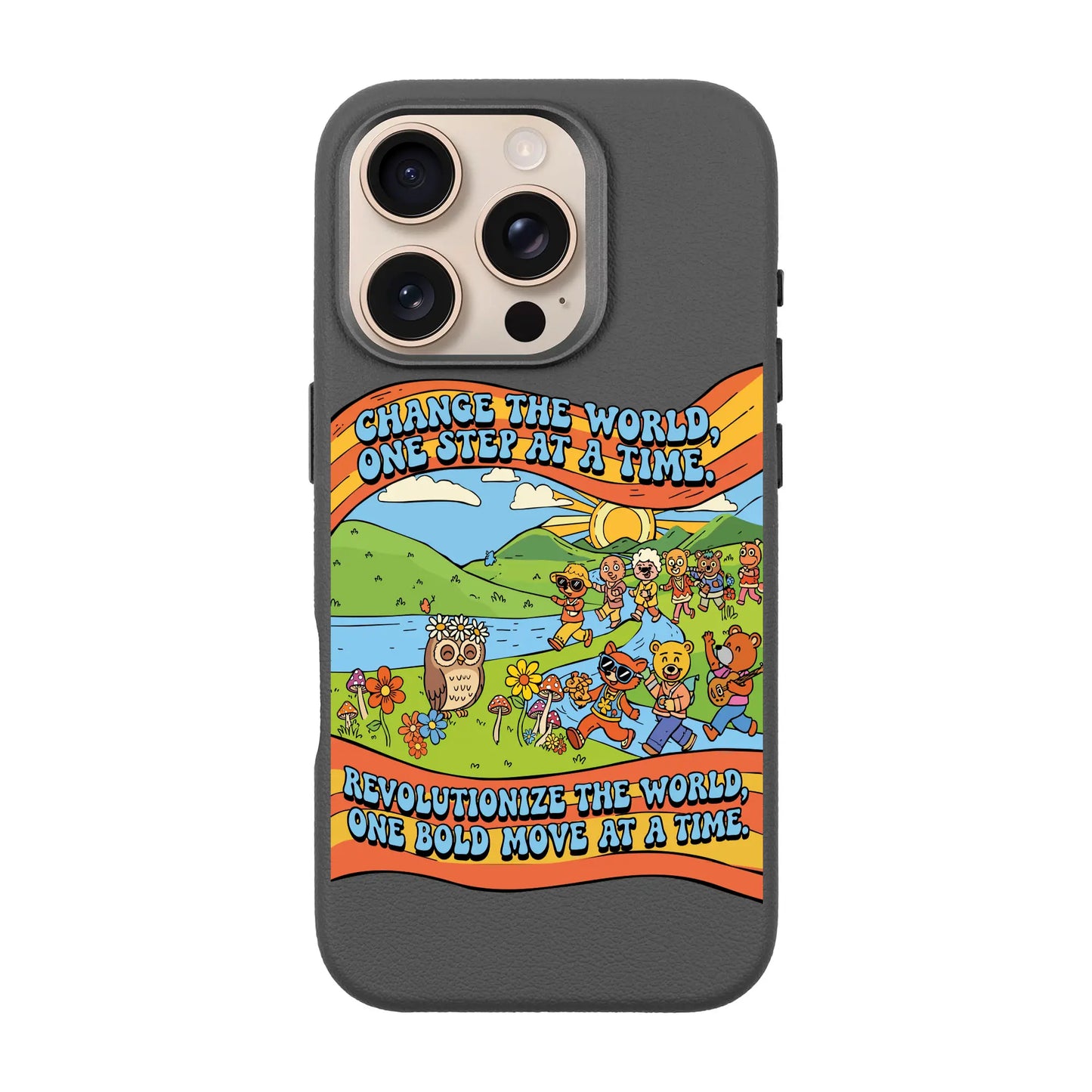 CHANGE THE WORLD-iPhone 16 Pro Leather Premium Kılıf MagSafe Özellikli