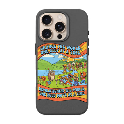 CHANGE THE WORLD-iPhone 16 Pro Leather Premium Kılıf MagSafe Özellikli