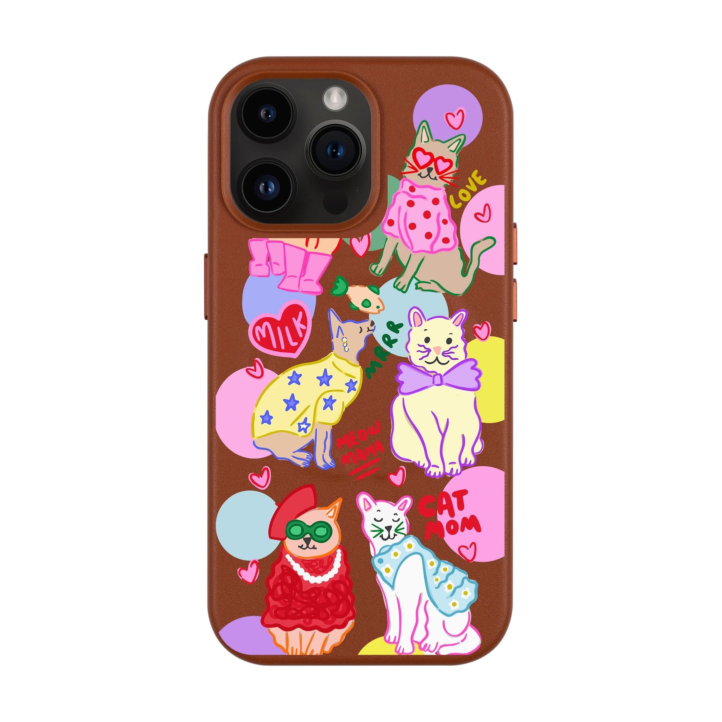 CAT MOM-iPhone 14 Pro Max Leather Kılıf MagSafe Özellikli