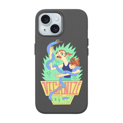 VEGANİZE-iPhone 15 Leather Premium Kılıf MagSafe Özellikli