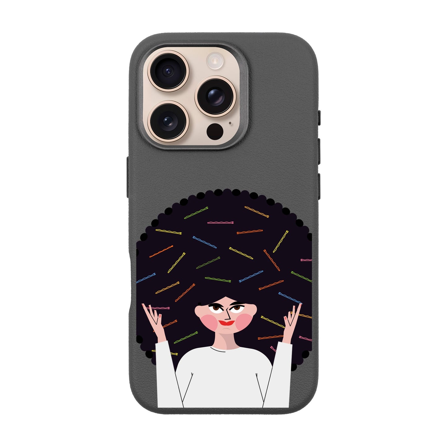 TANGLES OF HAPPINESS-iPhone 16 Pro Leather Premium Kılıf MagSafe Özellikli