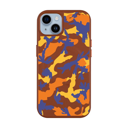 CAMOUFLAGE-iPhone 14 Plus Leather Kılıf MagSafe Özellikli