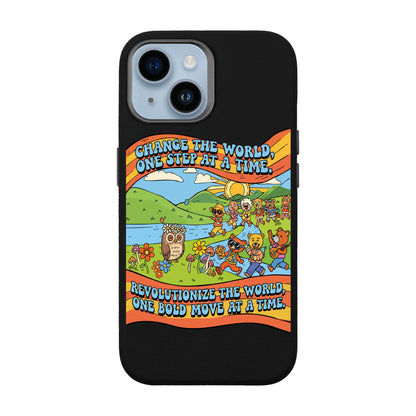 CHANGE THE WORLD-iPhone 14 Leather Premium Kılıf MagSafe Özellikli