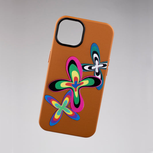 COLOR FLOWER-iPhone 14 Leather Kılıf
