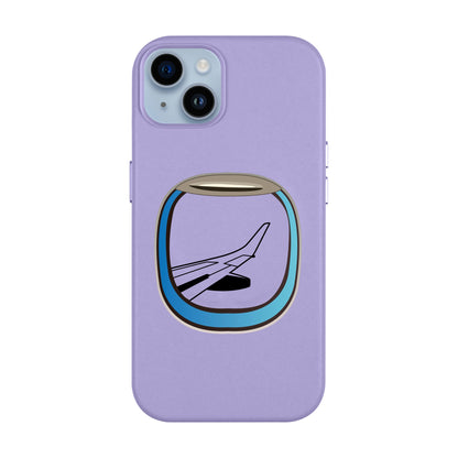 AIRCRAFT WINDOW-iPhone 14 Plus Leather Kılıf MagSafe Özellikli