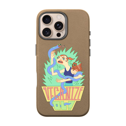 VEGANİZE-iPhone 16 Pro Max Leather Premium Kılıf MagSafe Özellikli