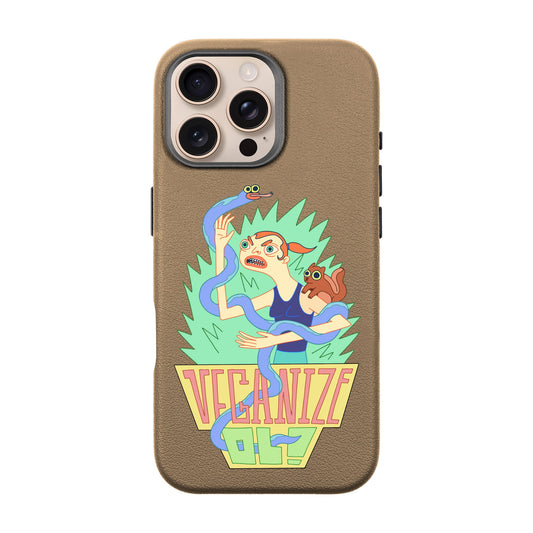 VEGANİZE-iPhone 16 Pro Max Leather Premium Kılıf MagSafe Özellikli