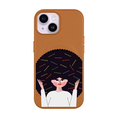 TANGLES OF HAPPINESS-Leather Kılıf MagSafe Özellikli - iPhone 13