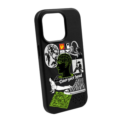 CLEAR YOUR HEAD-iPhone 14 Leather Kılıf MagSafe Özellikli