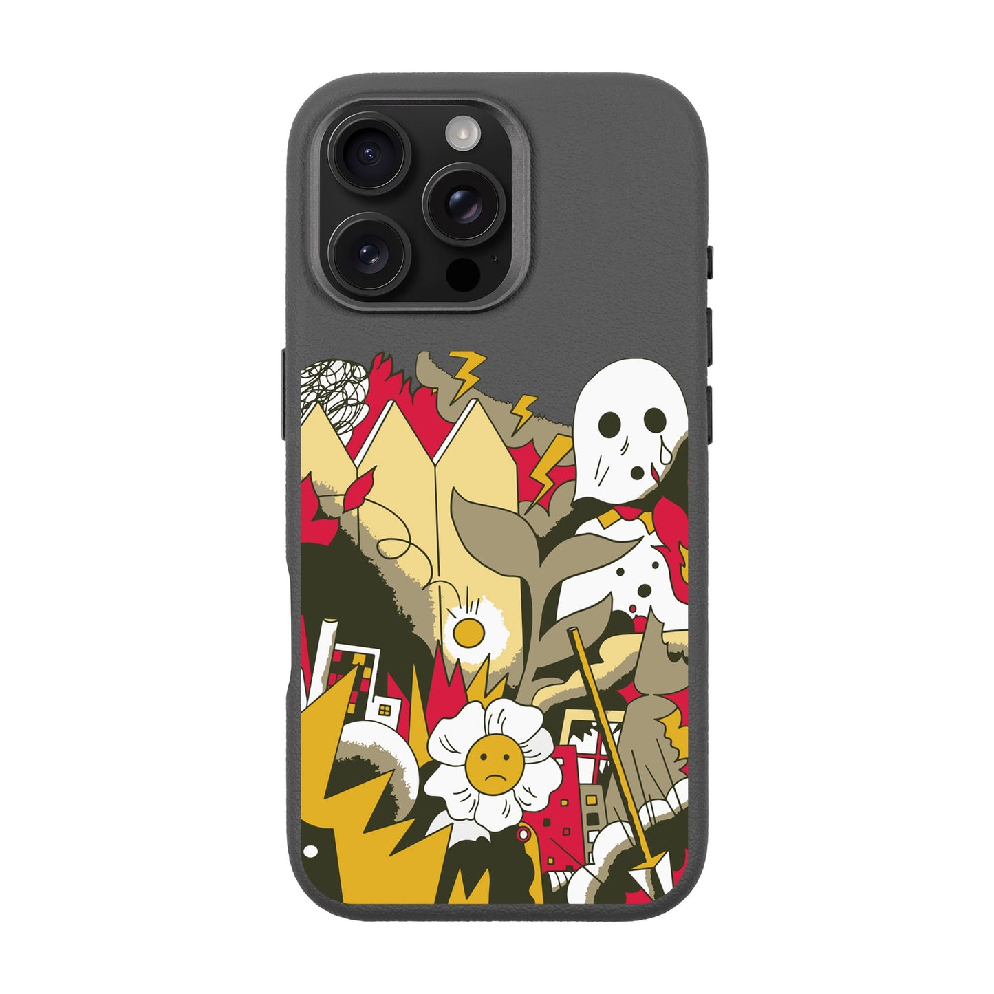 EVERYTHING IS BURNING-iPhone 16 Pro Max Leather Premium Kılıf MagSafe Özellikli