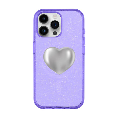 SILVER HEART-iPhone 14 Pro Max Shiny Kılıf MagSafe Özellikli