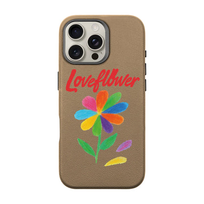 LOVE FLOWER-iPhone 16 Pro Max Leather Premium Kılıf MagSafe Özellikli
