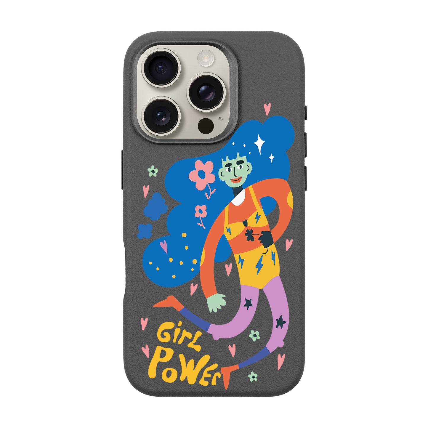 GIRL POWER-iPhone 16 Pro Leather Premium Kılıf MagSafe Özellikli
