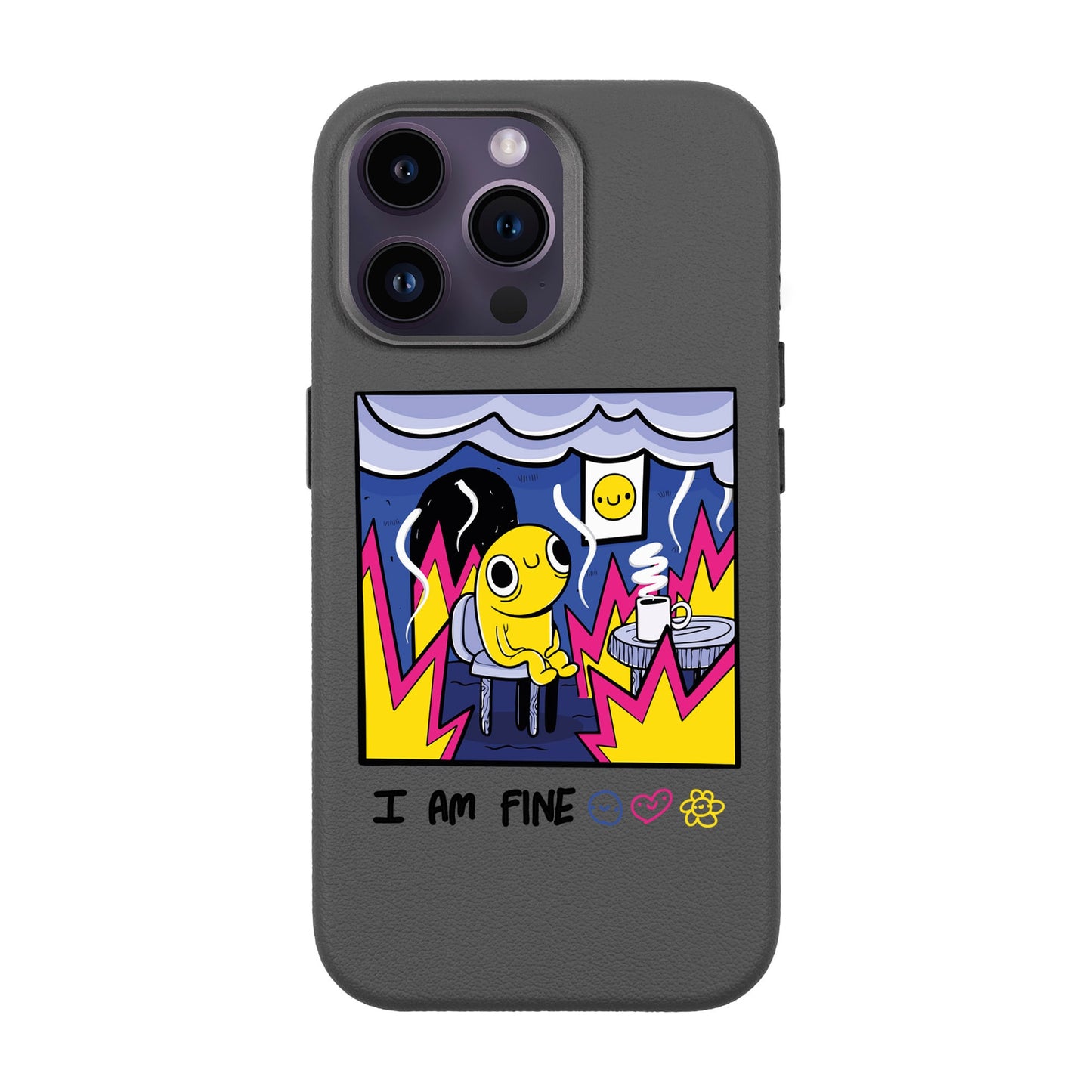I AM FINE-iPhone 14 Pro Max Leather Premium Kılıf MagSafe Özellikli