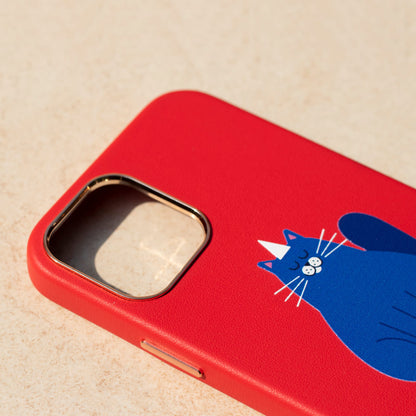 NAUGHTY CAT-iPhone 12 Pro Max Leather Kılıf
