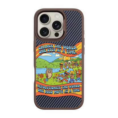 CHANGE THE WORLD-iPhone 16 Pro Plaid Kılıf MagSafe Özellikli