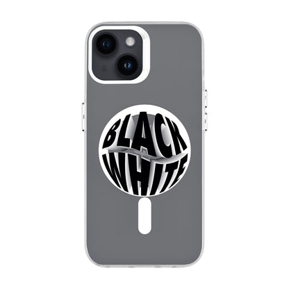 BLACK WHITE-iPhone 14 Hold Kılıf MagSafe Özellikli