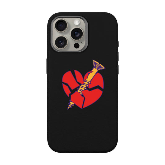 BROKEN HEART-iPhone 15 Pro Max Leather Premium Kılıf MagSafe Özellikli