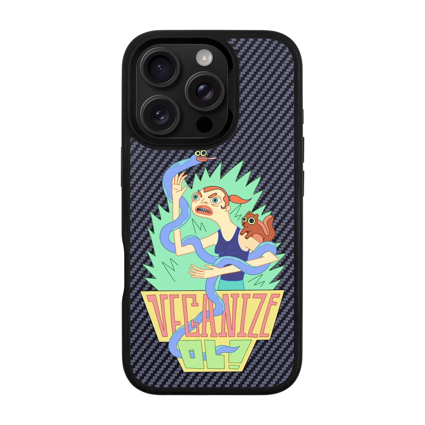 VEGANİZE-iPhone 16 Pro Plaid Kılıf MagSafe Özellikli